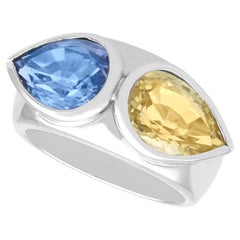 Vintage 5.93 Carat Sapphire and 18k White Gold Ring Circa 1990