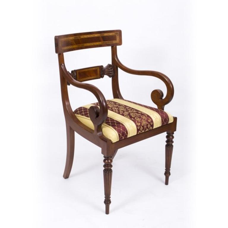 Vintage Round Table by Millwood and 6 Dining Chairs, 20th ...