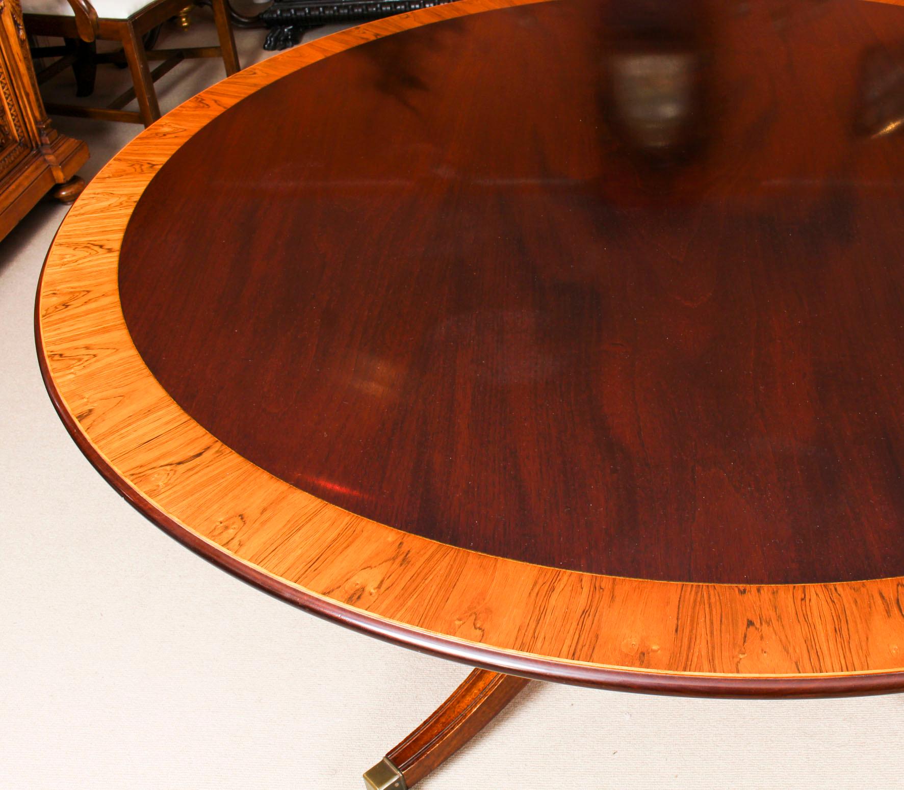 Mahogany Vintage Round Table by Millwood and 6 Dining Chairs, 20th Century