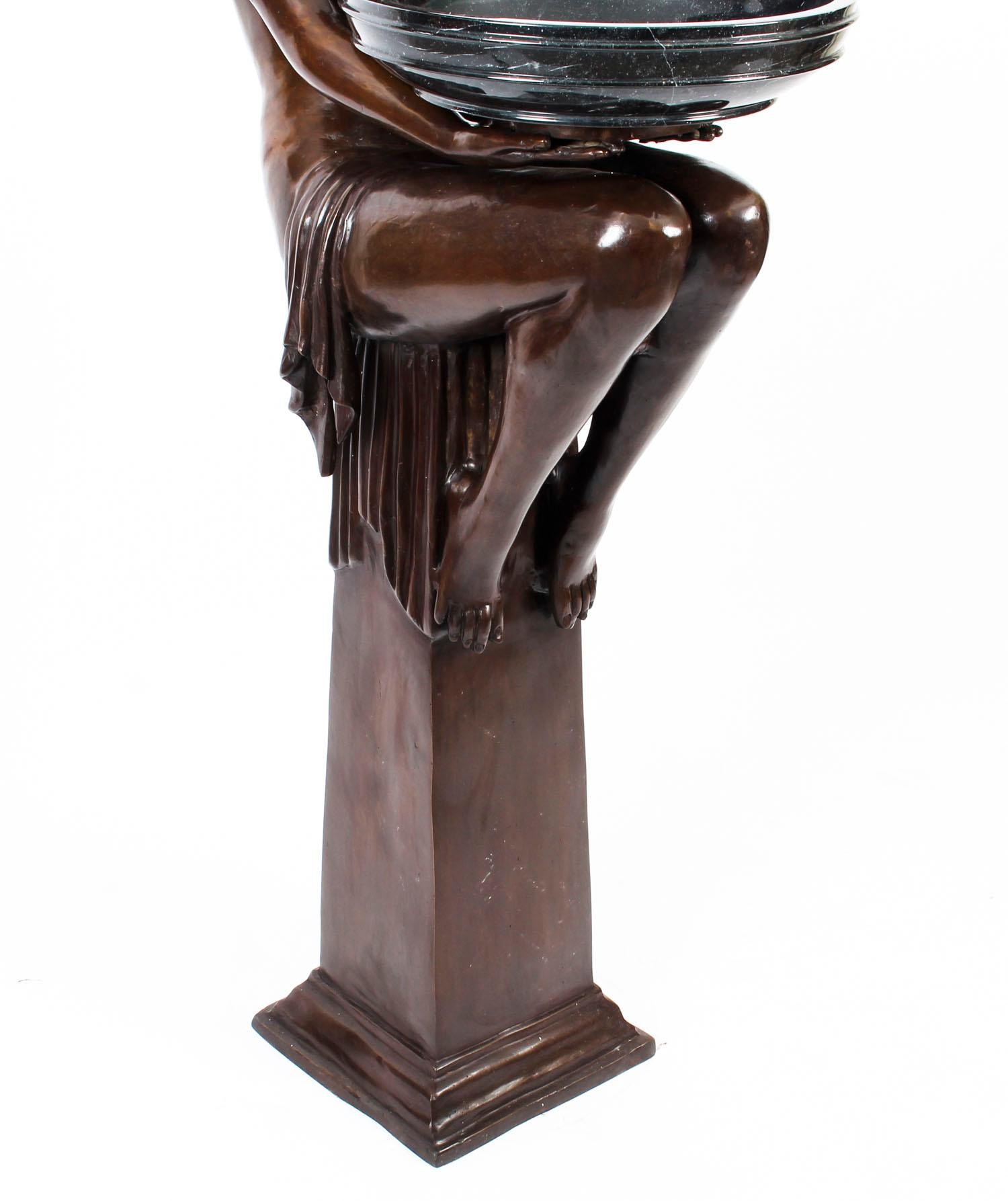 Vintage 5ft Biba Bronze Deco Lady Sculpture 20th Century For Sale 4
