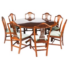 Vintage 5ft3" Round Table & 8 Chairs by William Tillman 20th Century