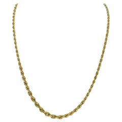 Vintage 5mm Graduating Rope Twist Necklace 18k Gold