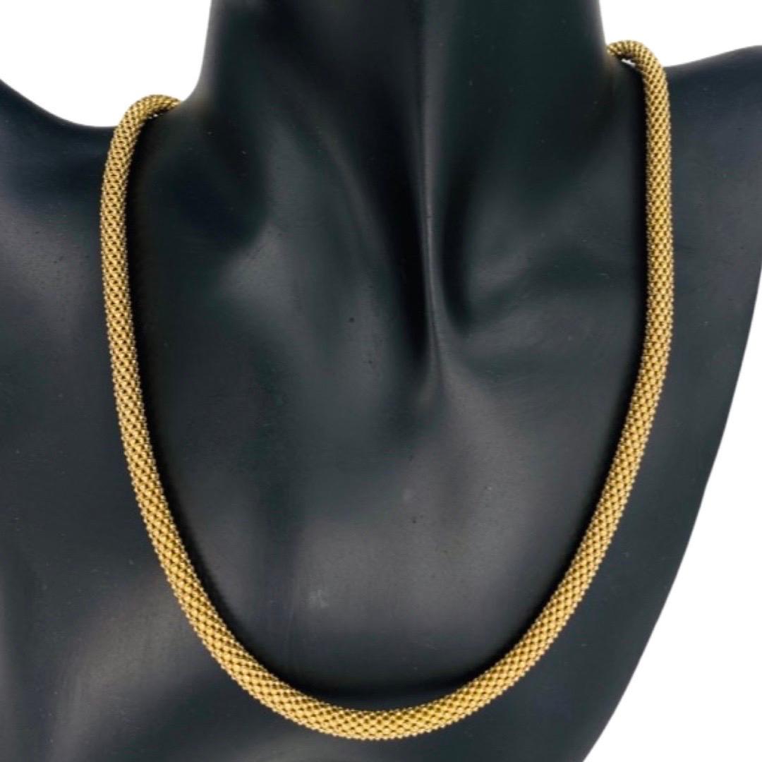 Vintage 5mm Popcorn Necklace 18K Gold 16 Inch Italy. The necklace is heavy, bold and weights 24.2 grams