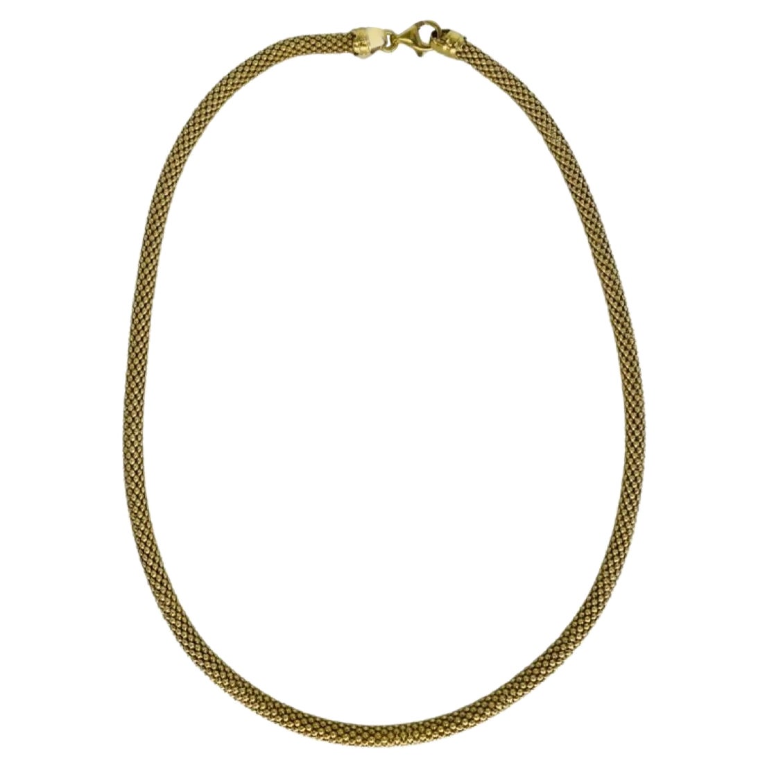 Collar Vintage Palomitas 5mm Oro 18K 16 Pulgadas Italia en venta