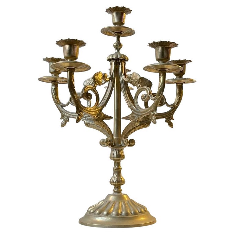 Vintage 6 Arm Italian Candelabra in Brass at 1stDibs