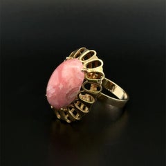 Vintage 6 Carat Rhodocrosite Gold Dome Solitaire Ring