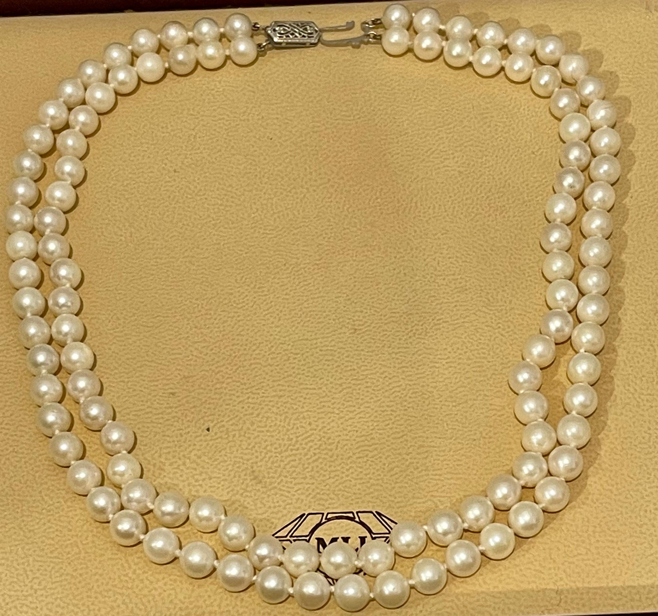 double strand graduated pearl necklace