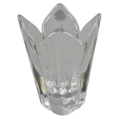 Vintage 6" Orrefors Sweden Lotus Flower Crystal Glass 4 Petal Vase