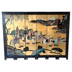 Vintage 6 Panel Chinese Screen