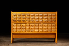 Vintage 60-Drawer Oak Card Catalog