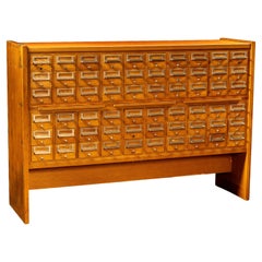 Vintage 60-Schublade Eiche Karte Katalog