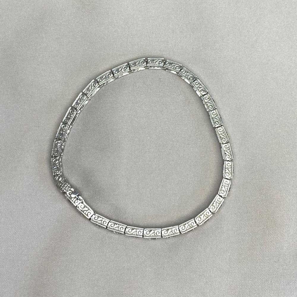 Women's Vintage 6.00ct Round Brilliant Cut Diamond Bracelet, H-I Color, Platinum  For Sale