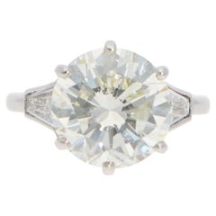 Vintage 6,03 Karat GIA zertifizierter Diamantring mit drei Steinen aus Platin