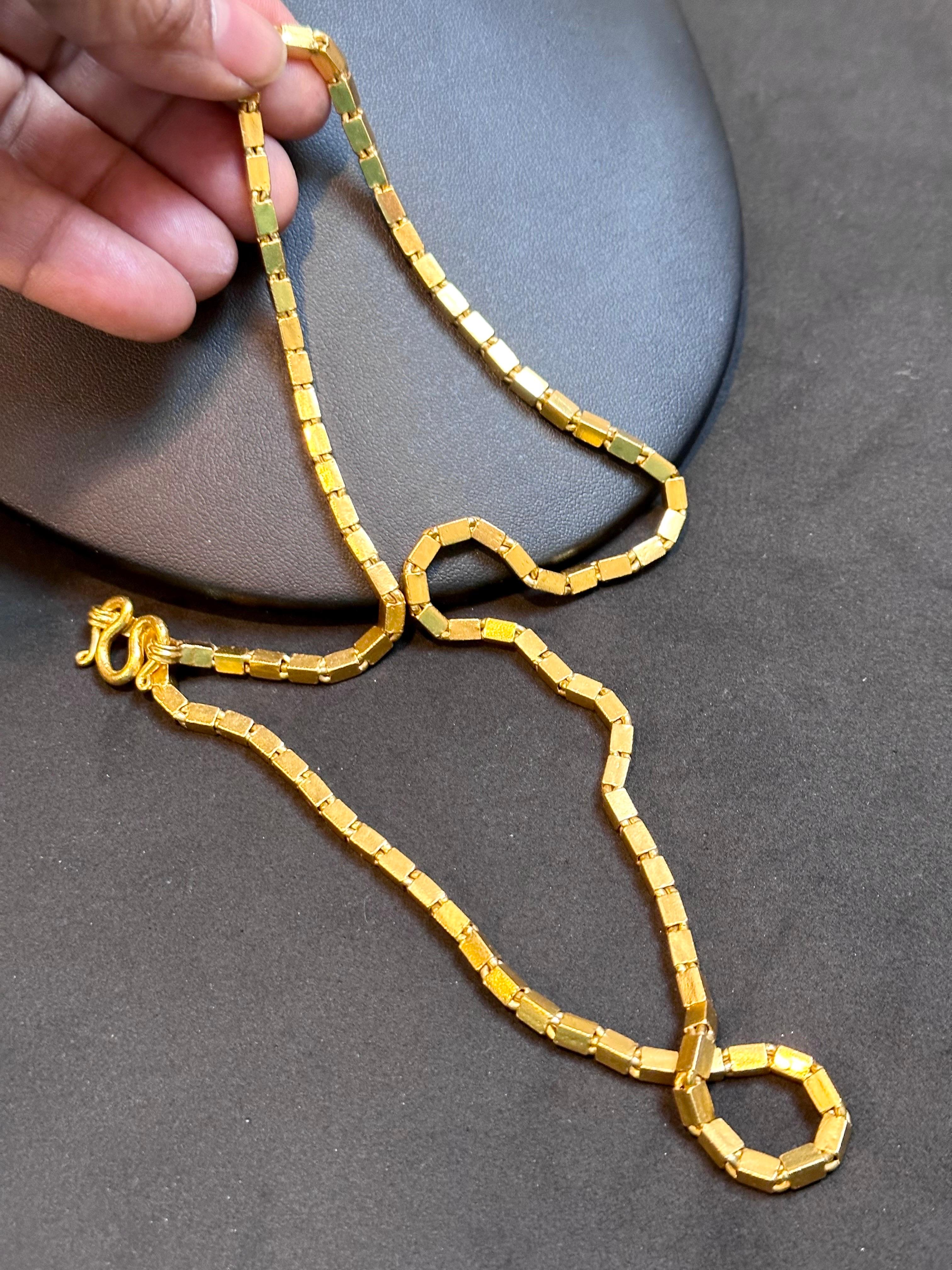 Vintage 60.6 Gm Pure 24 Karat Yellow Gold Handmade Chain 1
