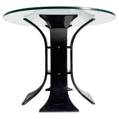 Vintage 60s / 70s Black Lucite Floral Dinette Table