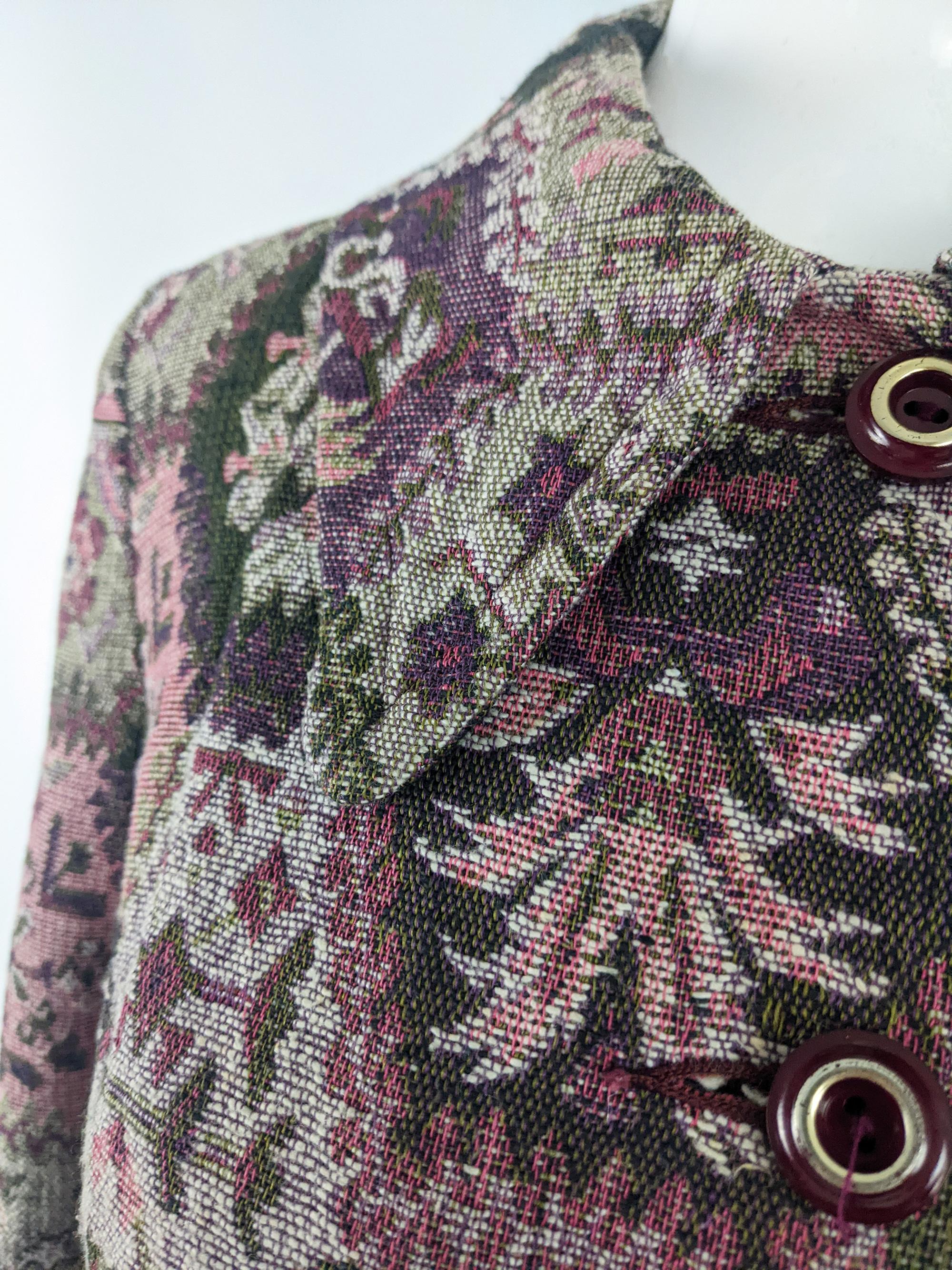 Vintage 60s 70s Boho Tapestry Full Length Maxi Coat Jacket, 1960s 1970s  In Good Condition In Doncaster, South Yorkshire