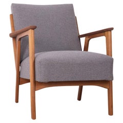 Vintage 60's Armchair in Teak Wood and Fabric Danish Design