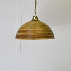 Vintage 60s bamboo & rattan pendant Lamp