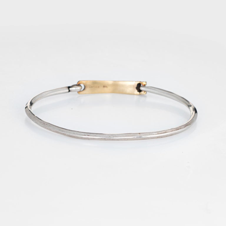 1960s Cartier Bangle Bracelet 18 Karat Yellow Gold Sterling Silver Signed at 1stDibs