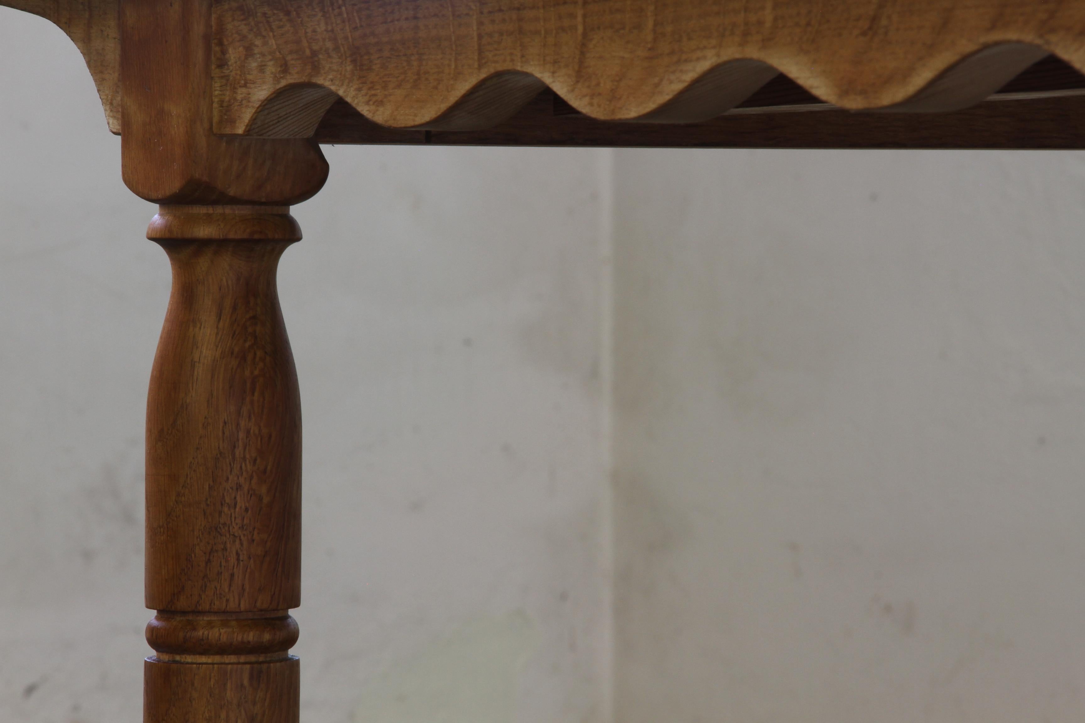 Vintage 60s Danish Brutalist Dining Table, in Light Oak, by Axel Ö Röck For Sale 7