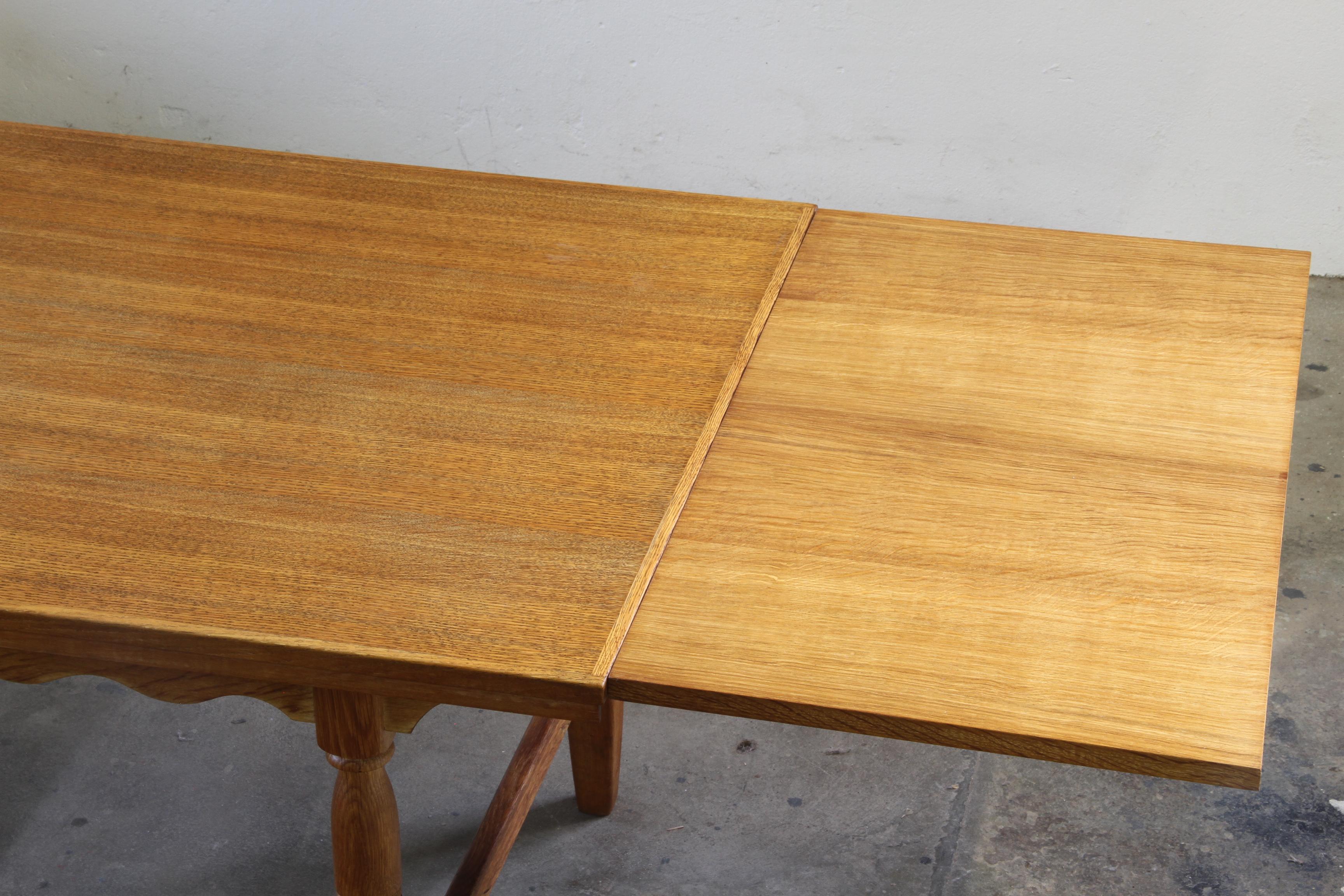 Vintage 60s Danish Brutalist Dining Table, in Light Oak, by Axel Ö Röck For Sale 12