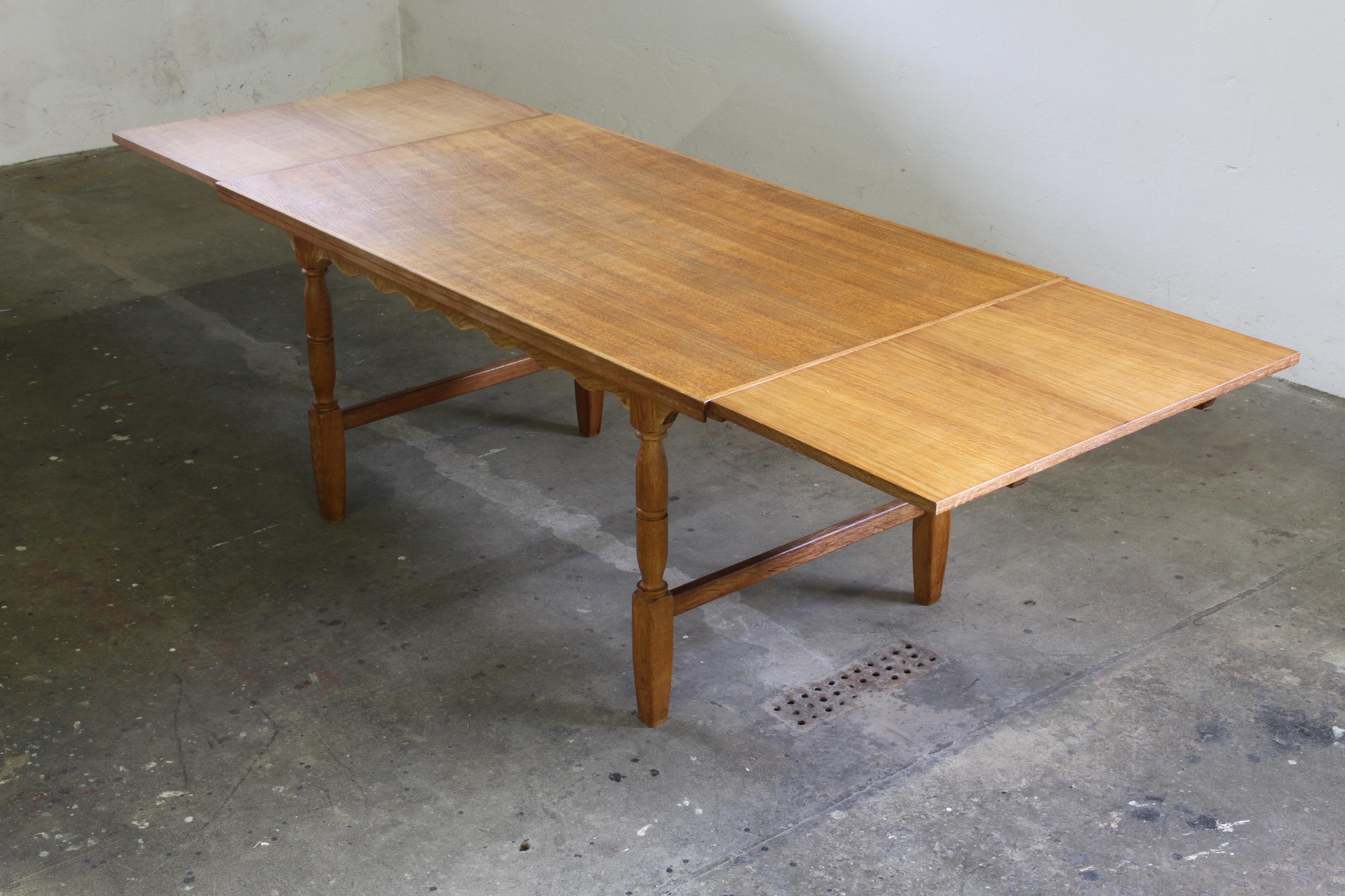 Vintage 60s Danish Brutalist Dining Table, in Light Oak, by Axel Ö Röck For Sale 13