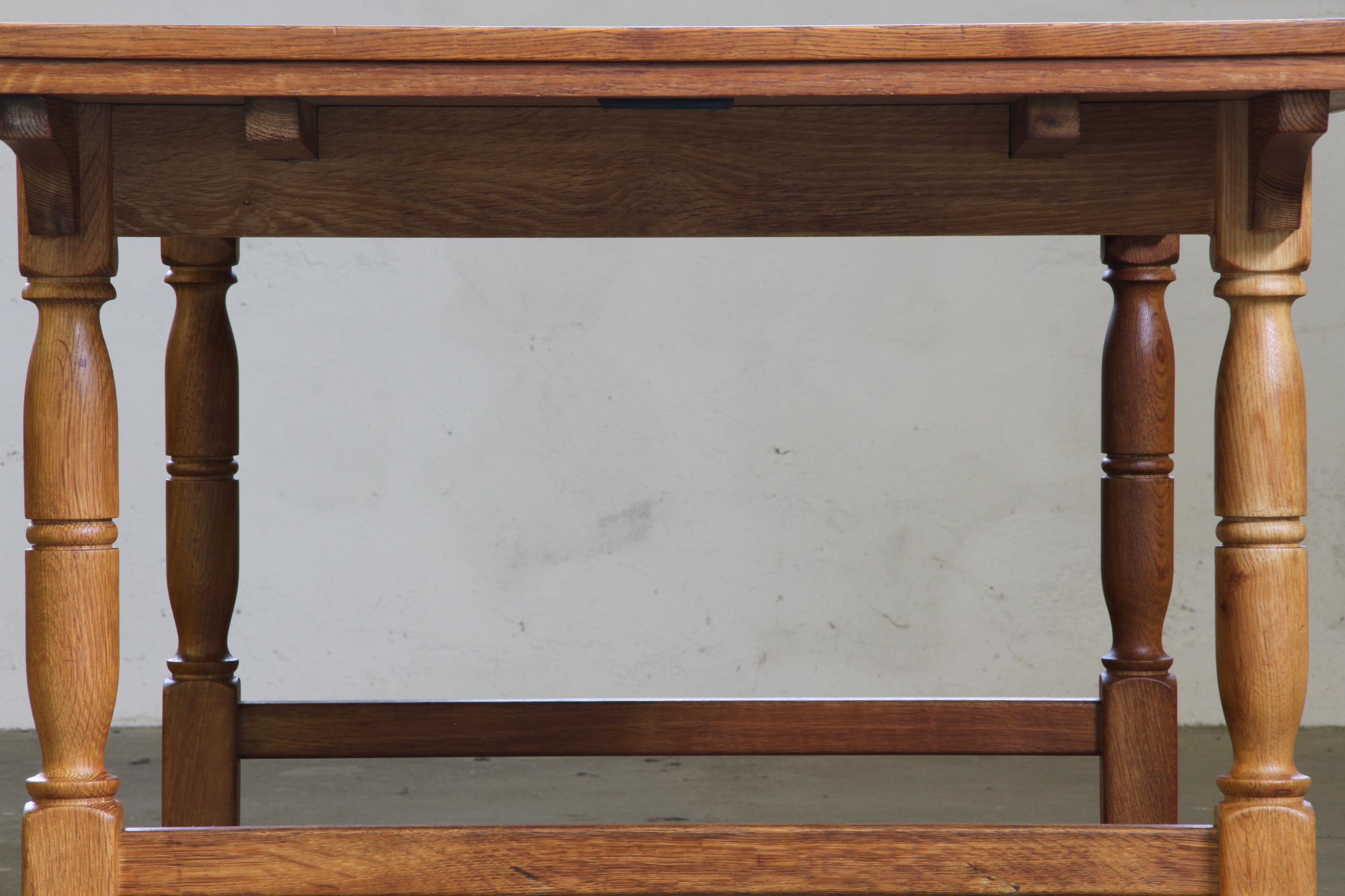 Vintage 60s Danish Brutalist Dining Table, in Light Oak, by Axel Ö Röck For Sale 3