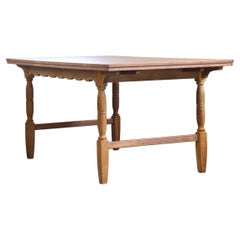 Vintage 60s Danish Brutalist Dining Table, in Light Oak, by Axel Ö Röck
