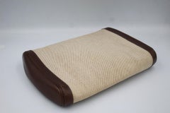 Vintage 60's Hermes Travel vanity bag in leather and canvas.