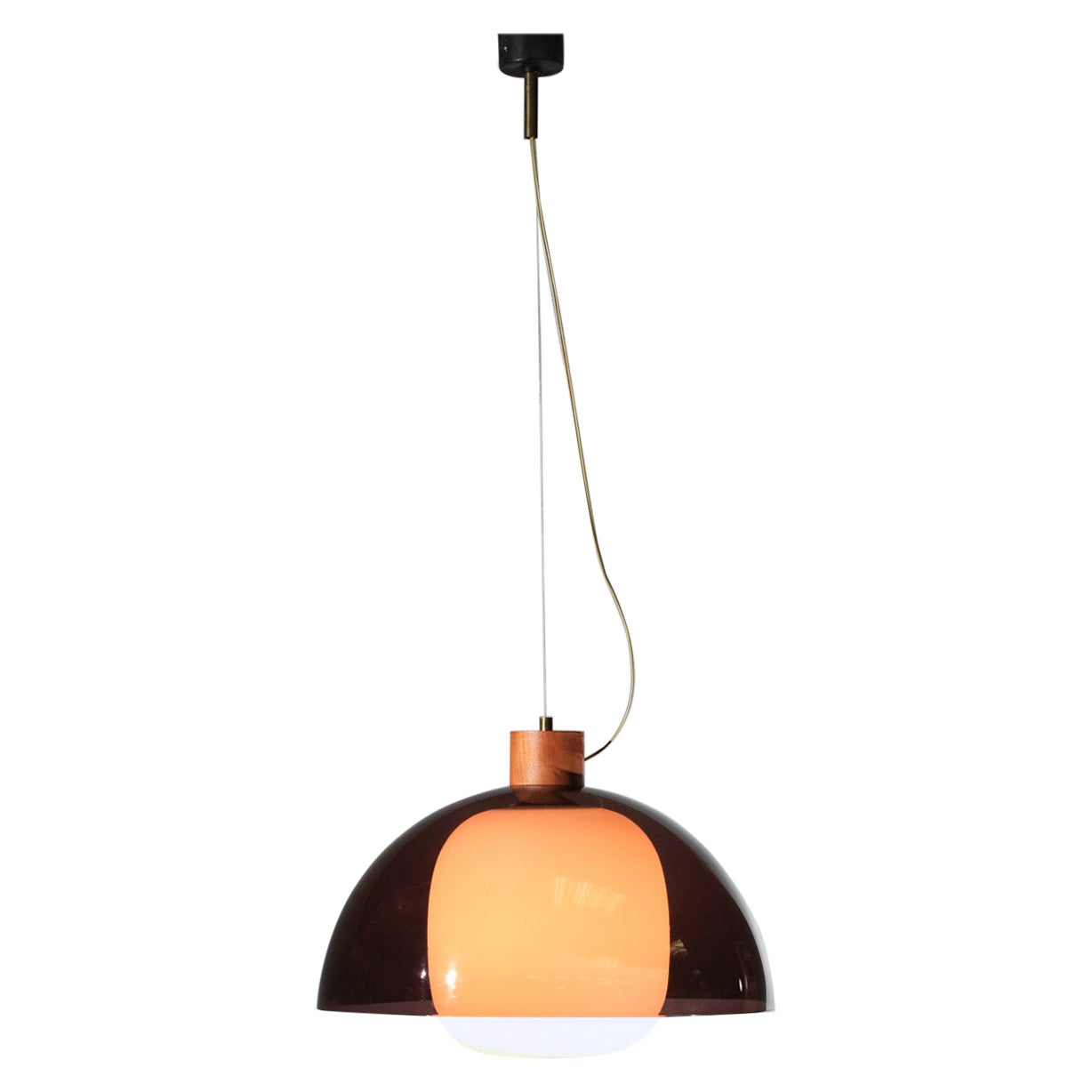 Vintage 60's Italienisch Hängelampe Decke Kronleuchter Stilnovo