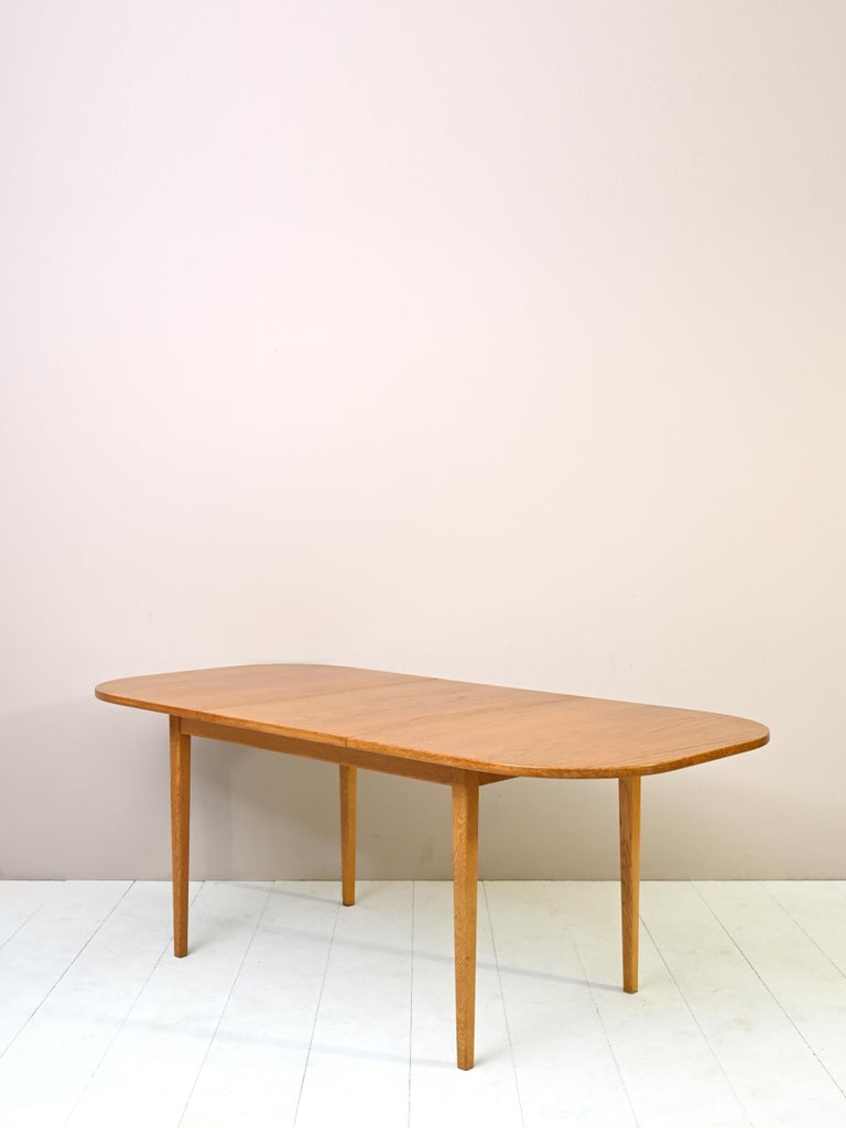 Vintage 60s oak dining table, Scandinavian design For Sale at 1stDibs