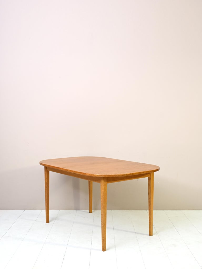 Vintage 60s oak dining table, Scandinavian design For Sale at 1stDibs