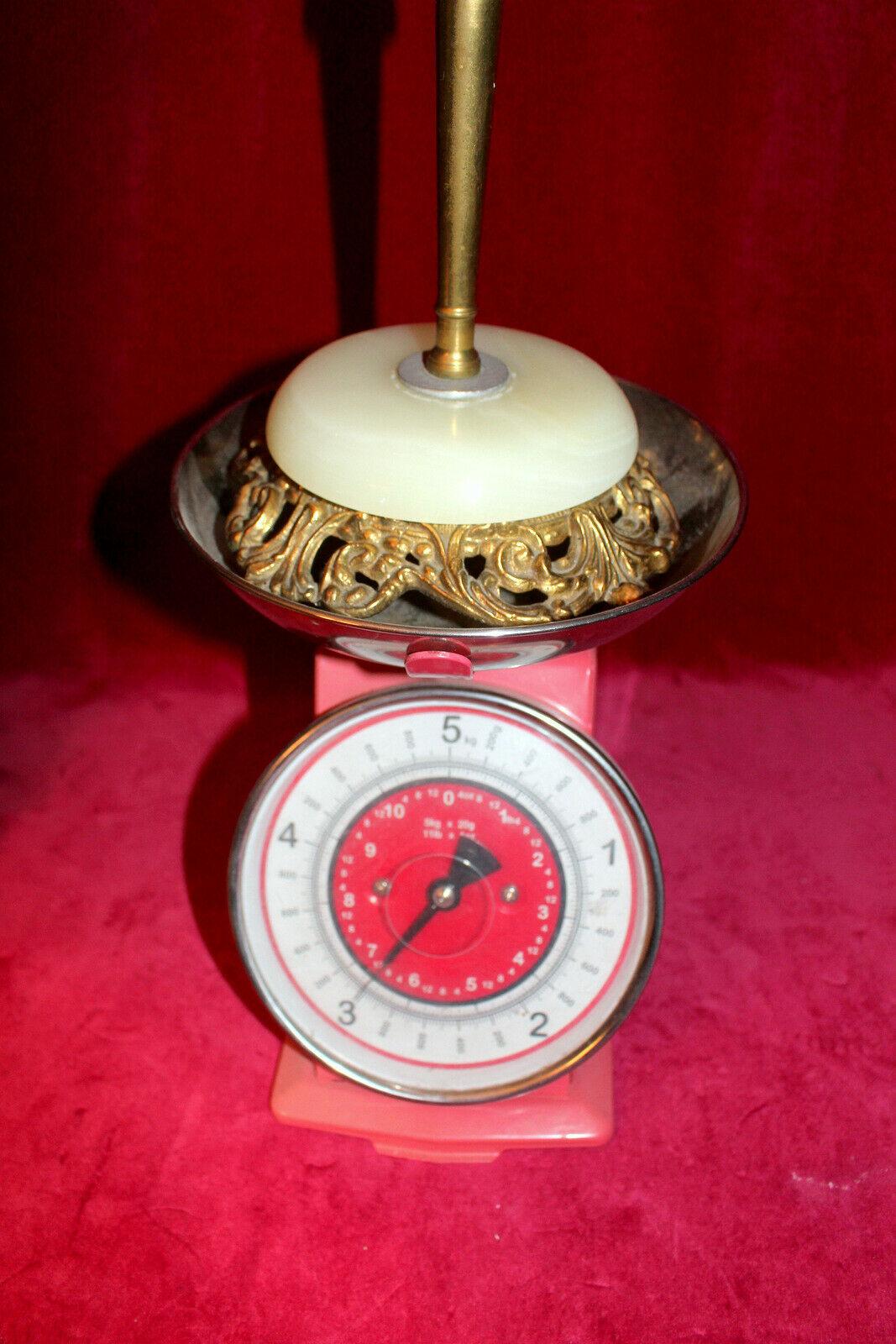 Vintage 60''s Onyx Marble Ornate Ashtray Stand Mid Century Retro Kitsch Brass en vente 2