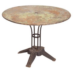 Used 60's Outdoor Table in Metal Italian Design