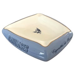 Vintage 60s Retro Gauloises Cigarettes De France Ashtray Winged Helmet