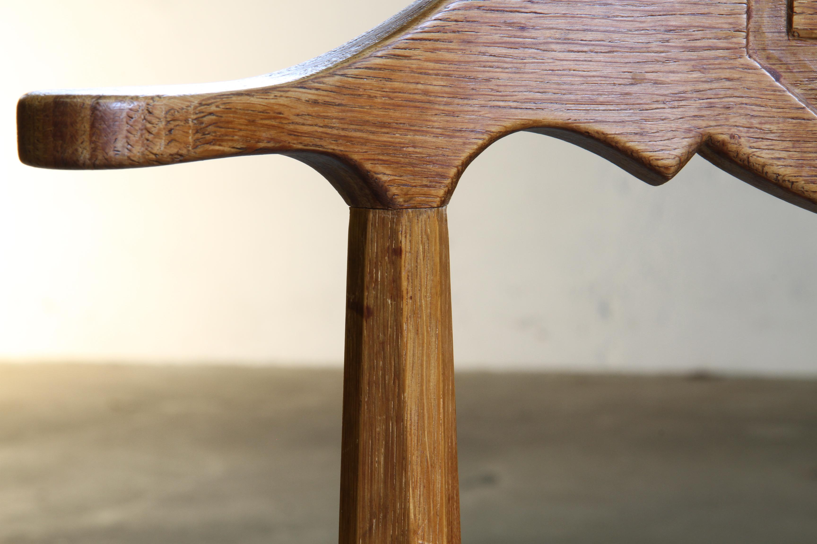 Vintage 60s Set of 6 Solid Oak Danish Design Dining Room Chairs, Kjærnulf style en vente 7
