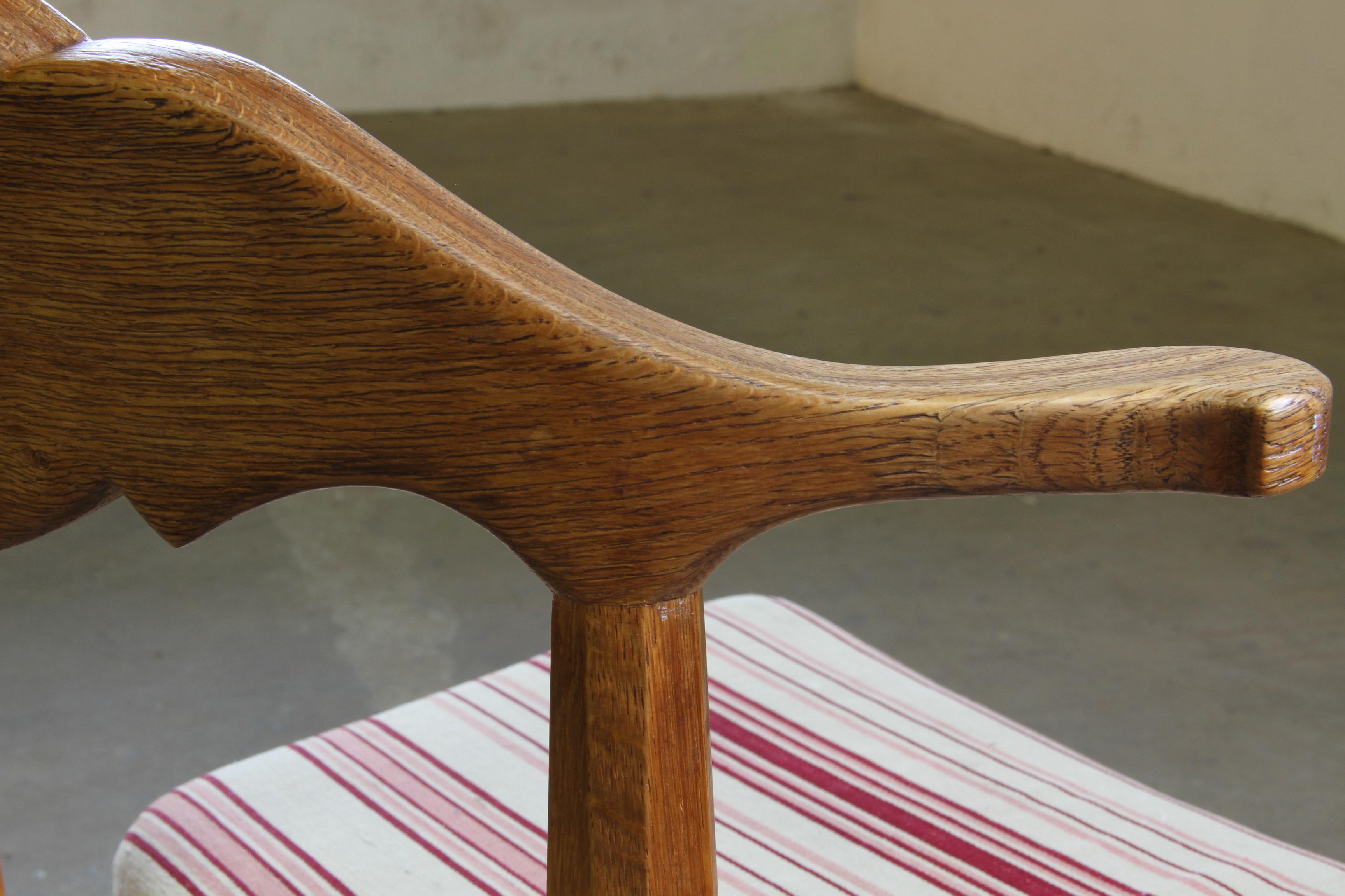 Vintage 60s Set of 6 Solid Oak Danish Design Dining Room Chairs, Kjærnulf style en vente 10