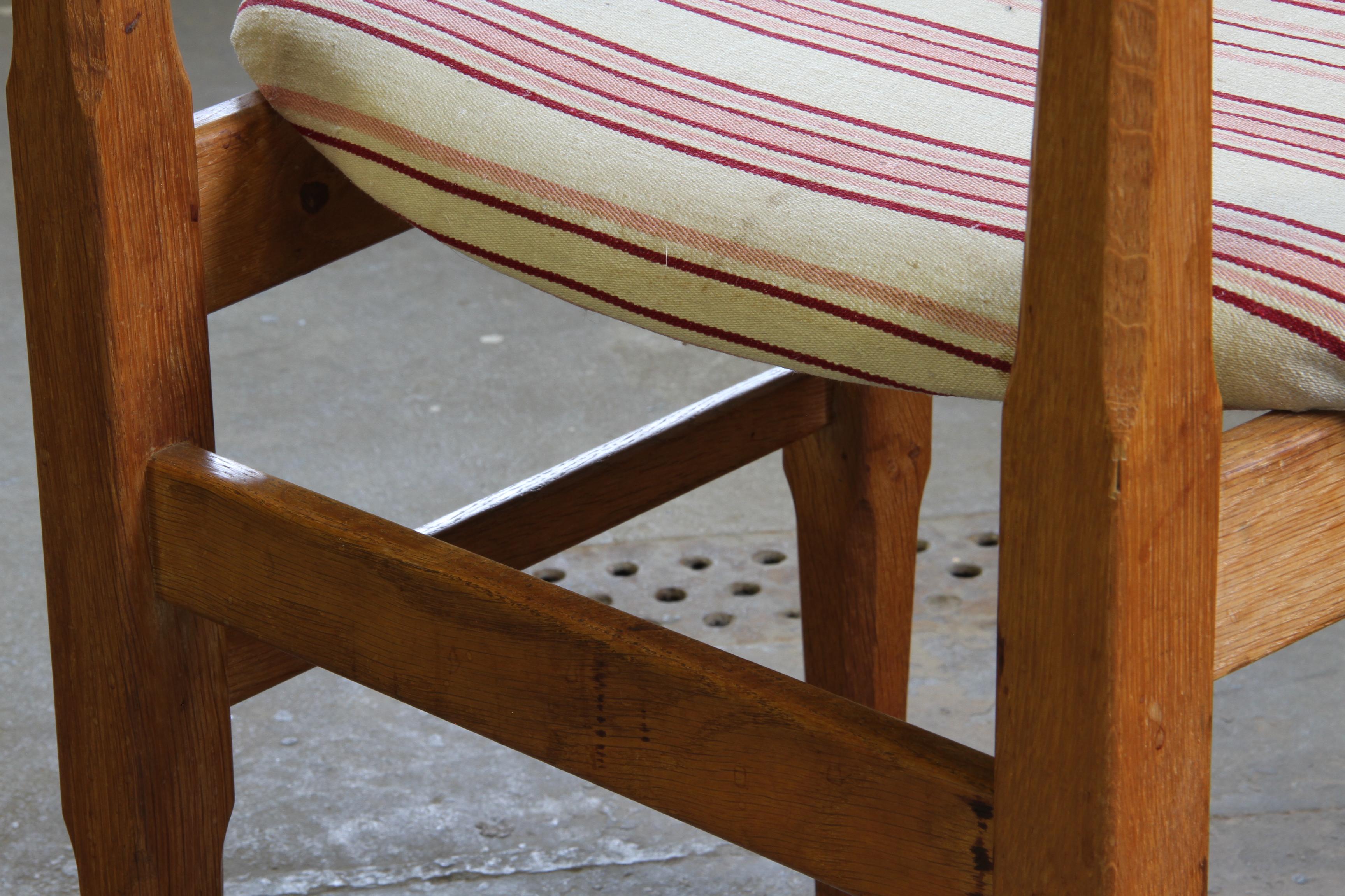 Vintage 60s Set of 6 Solid Oak Danish Design Dining Room Chairs, Kjærnulf style en vente 11