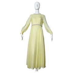 Vintage 60s Silk Beaded Gown 