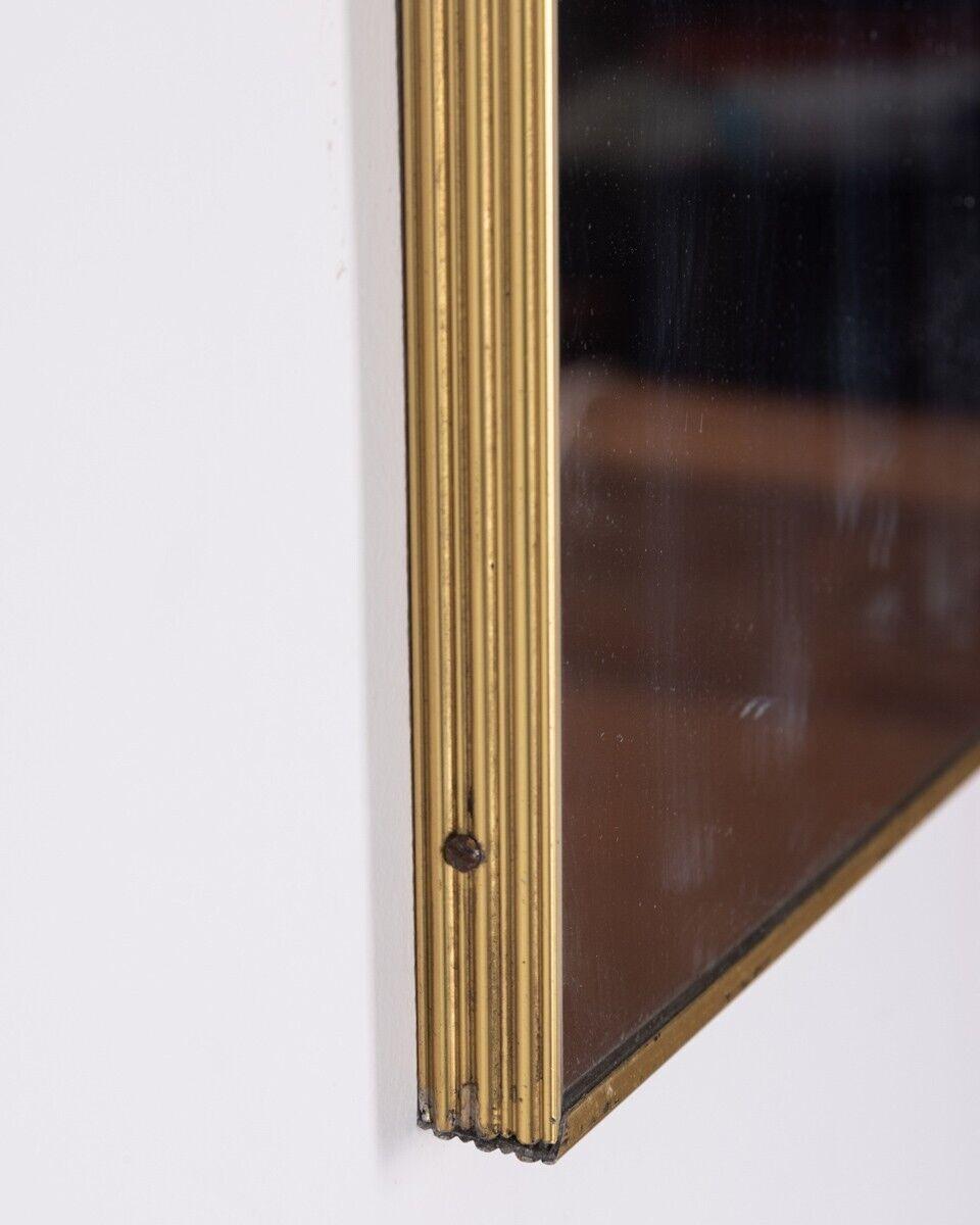 Mid-20th Century Vintage 60's Wall Mirror in Brass Italian Design