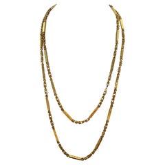 Vintage 63 Gm 18 Karat Yellow Gold Handmade Chain 30 Inch Unique Opera Length