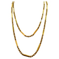 Vintage 63 Gm 18 Karat Yellow Gold Handmade Chain 30 Inch Unique Opera Length