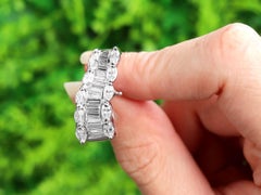 Vintage 6.38 Carat Diamond and White Gold Stud Earrings, Circa 1950