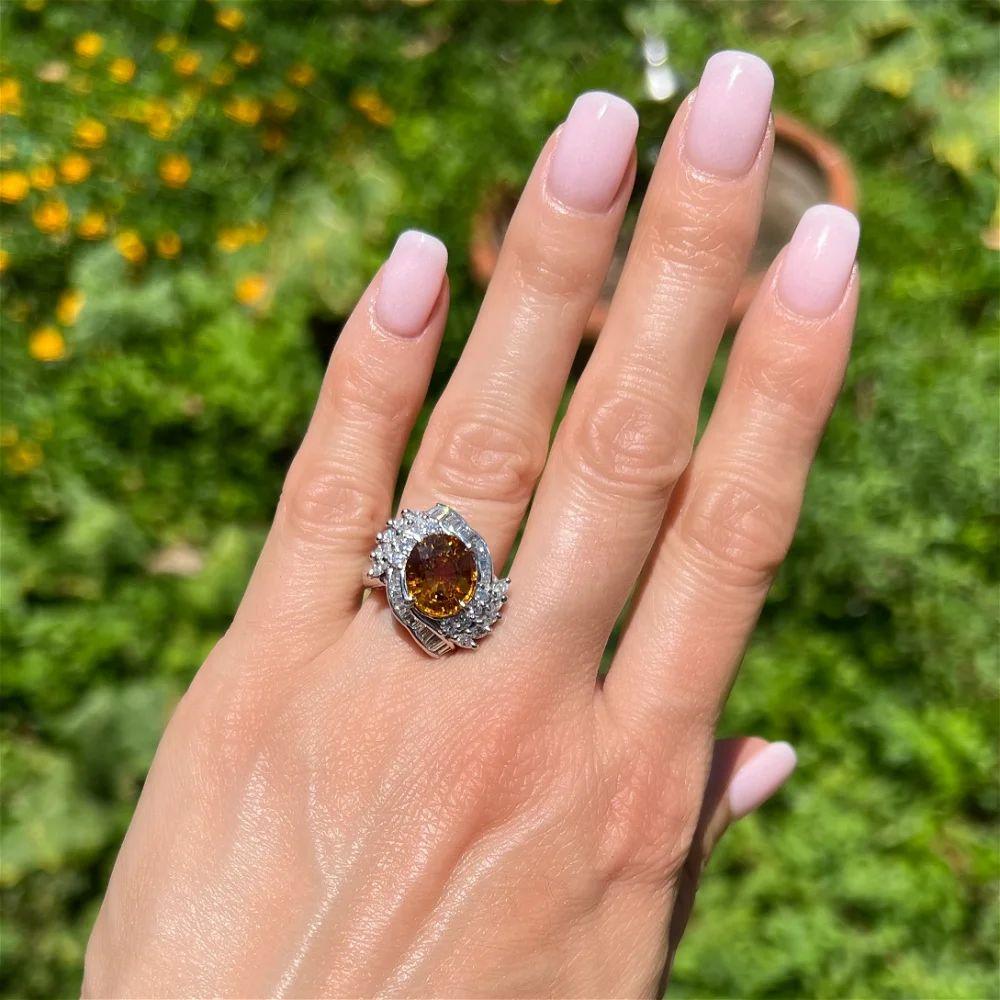 vintage orange sapphire ring