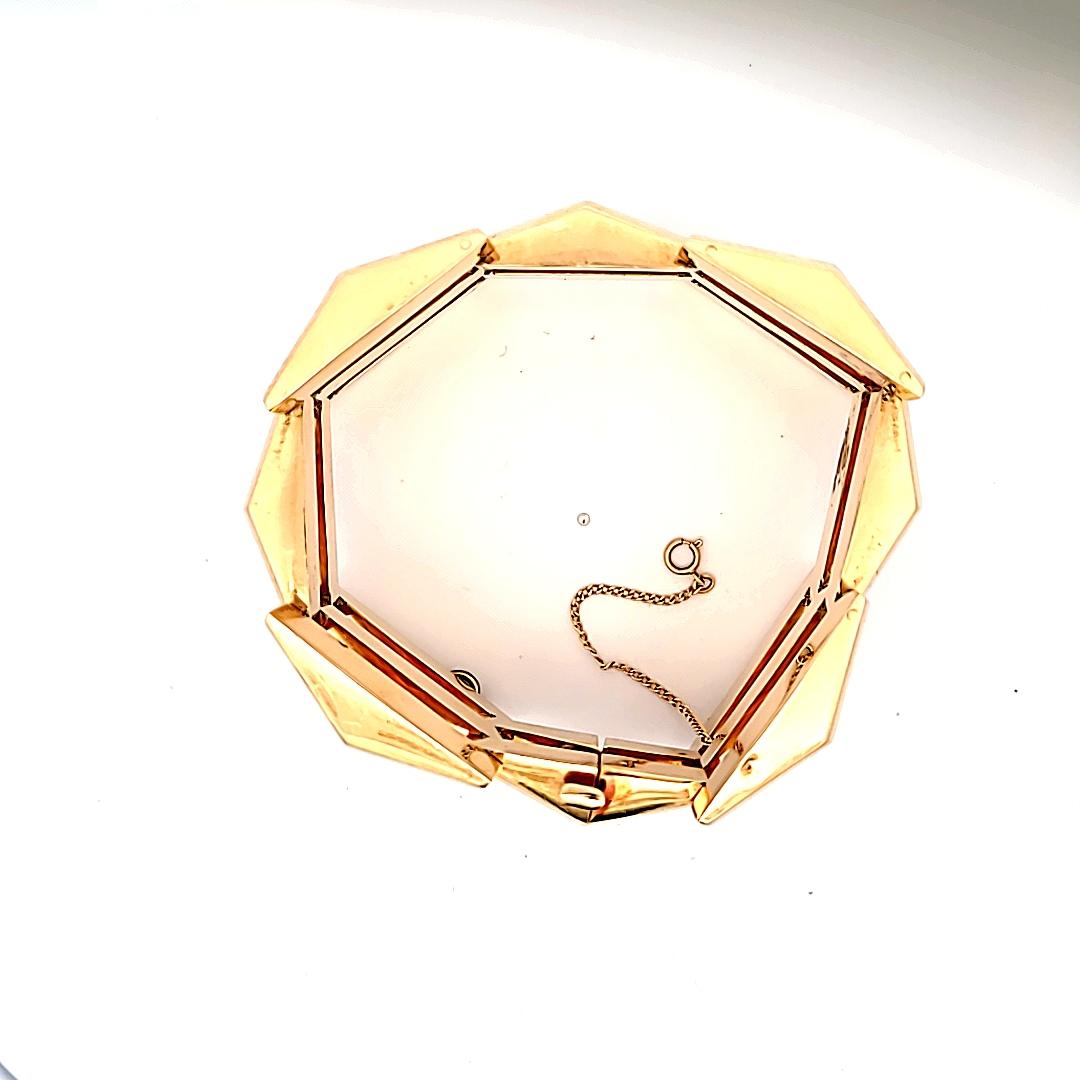 Vintage 64.80 Grammes 7.50 Inches 14 Karat Yellow Gold Link Bracelet en vente 1