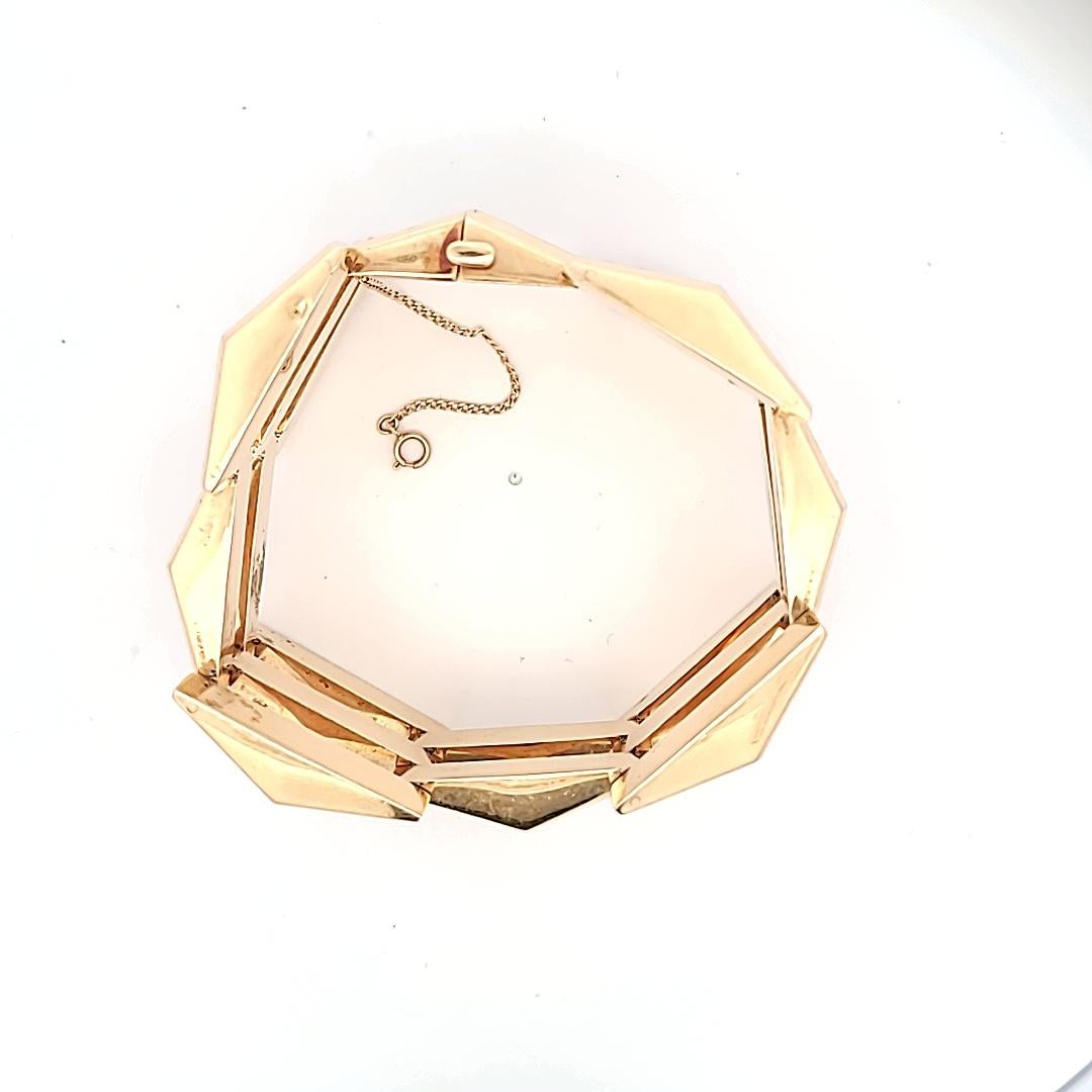 Vintage 64.80 Grammes 7.50 Inches 14 Karat Yellow Gold Link Bracelet en vente 3
