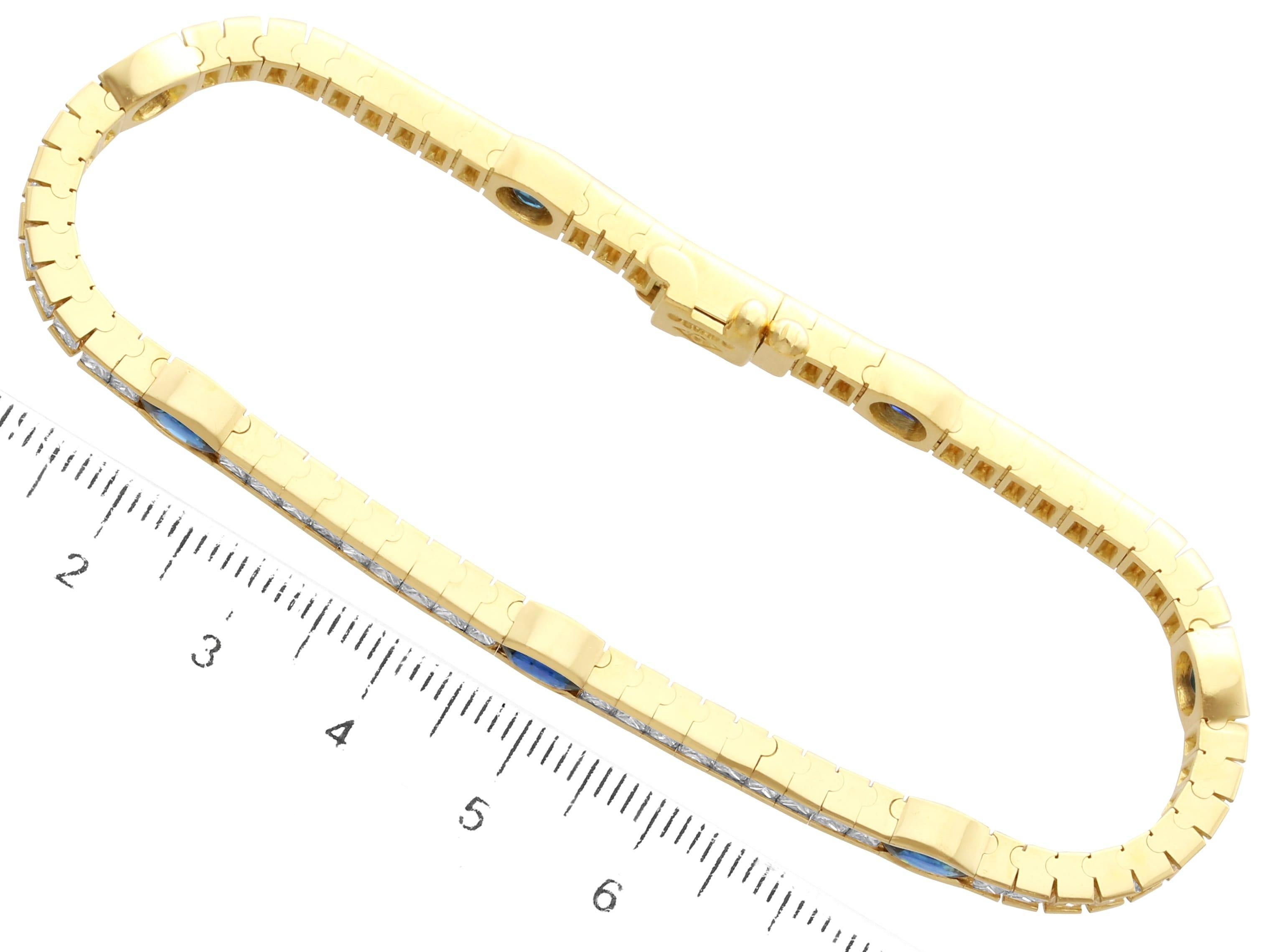 Vintage 6.49ct Sapphire 5.82ct Diamond 18k Yellow Gold Jewelry Set For Sale 7