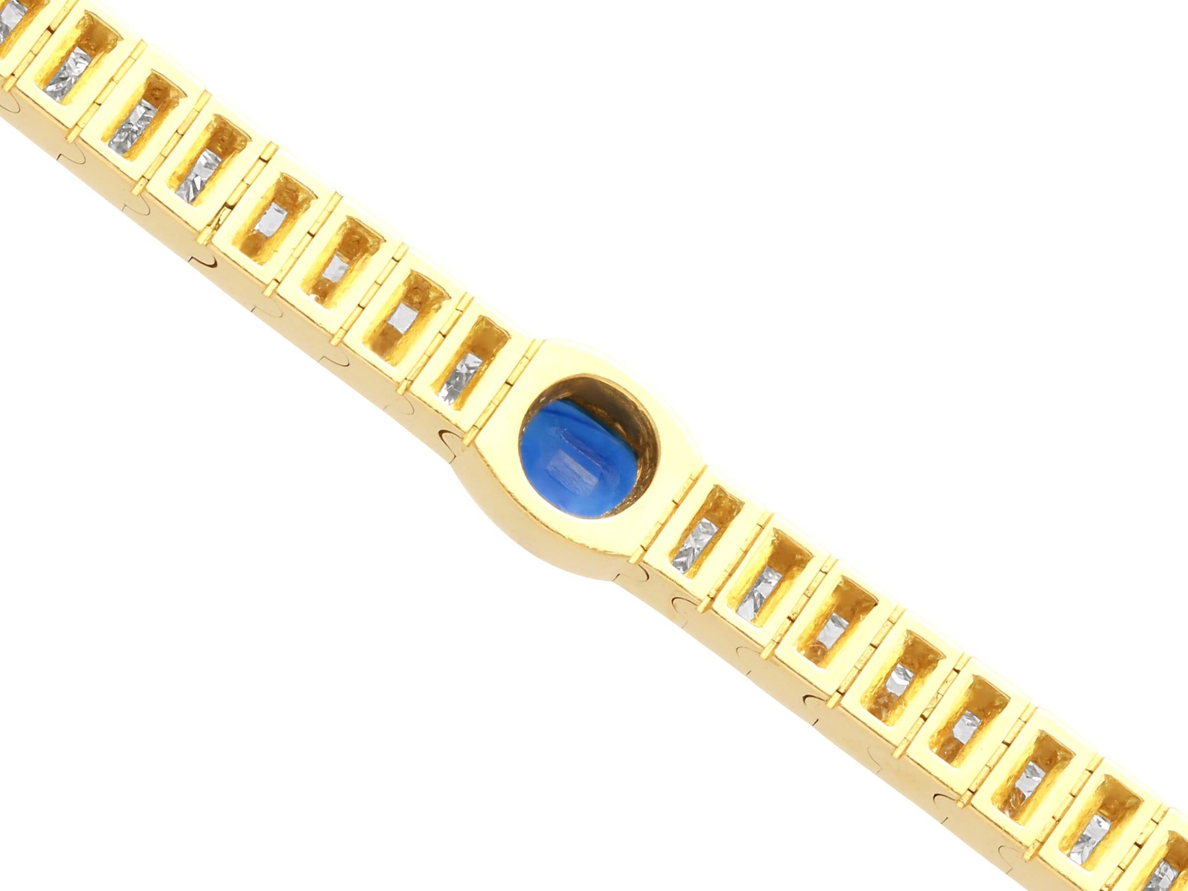 Vintage 6.49ct Sapphire 5.82ct Diamond 18k Yellow Gold Jewelry Set For Sale 4