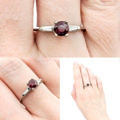 Vintage .64ct Ruby & Diamond Ring In Platinum