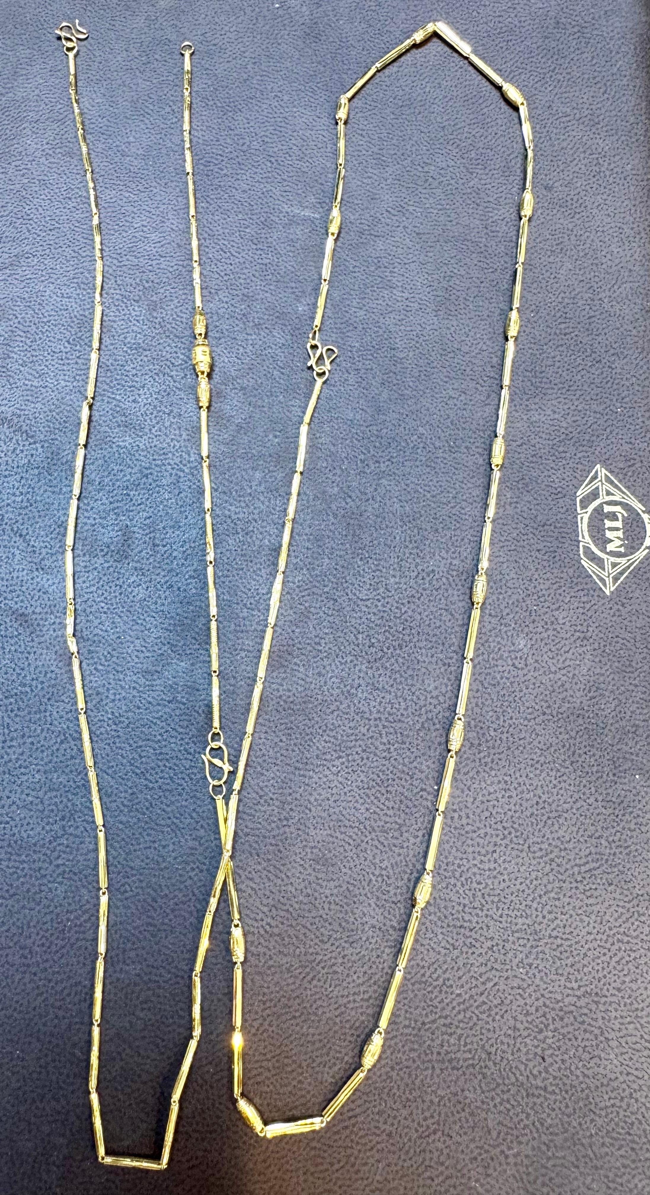 De las mujeres Vintage 6.6 Gm Puro Oro Amarillo de 22 Kilates Cadena + Pulsera hecha a mano , 37 